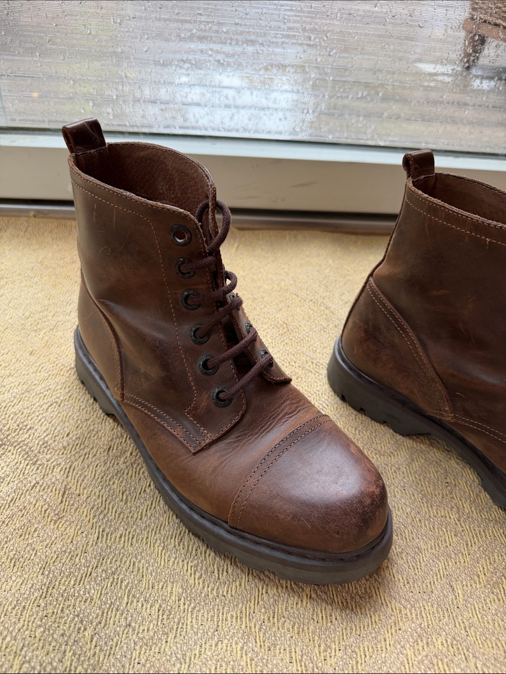 Kenneth Cole Reaction Men's Dark Brown Leather Lace-Up Boots